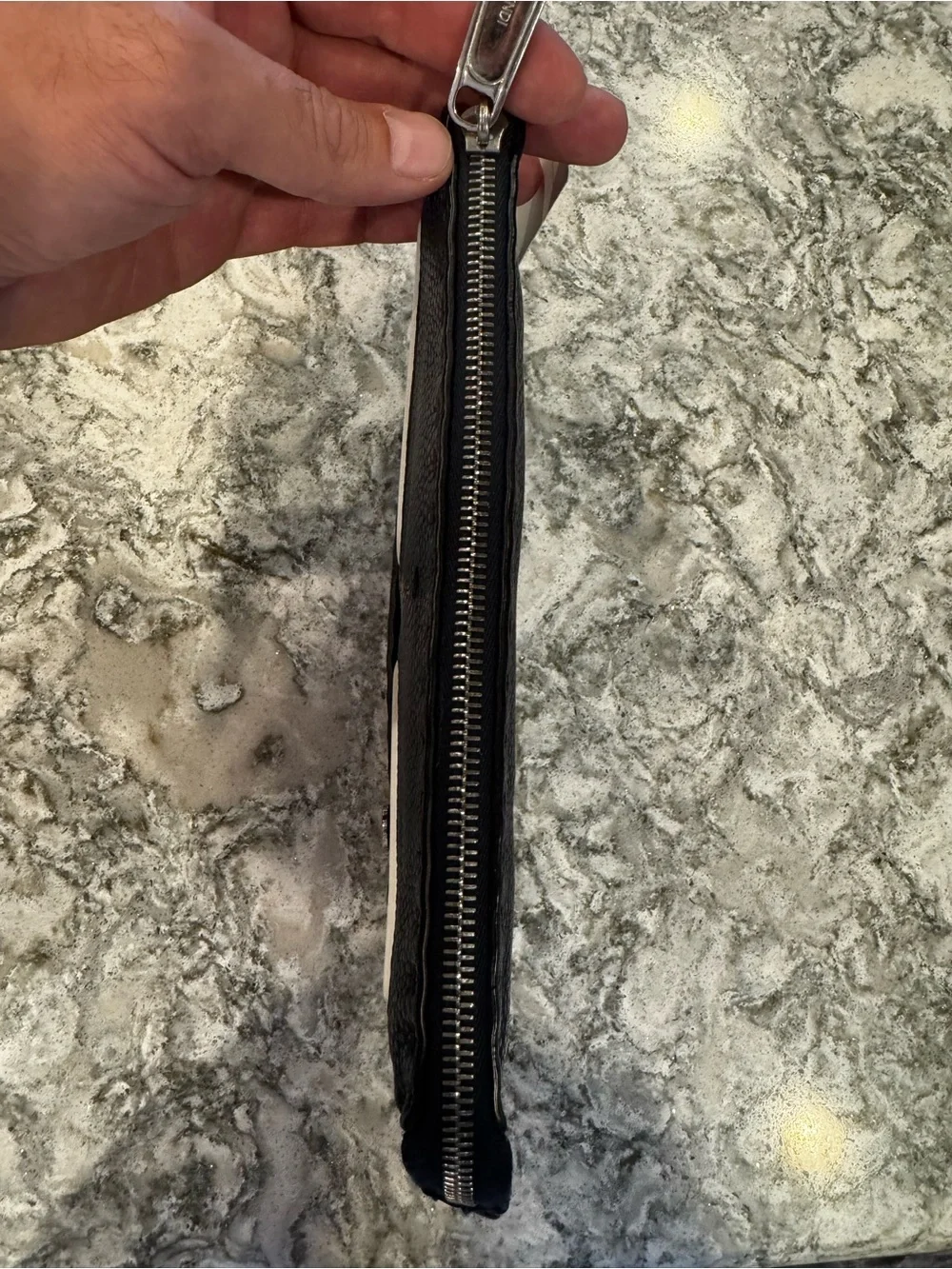 Fendi Navy Monster Clutch Leather